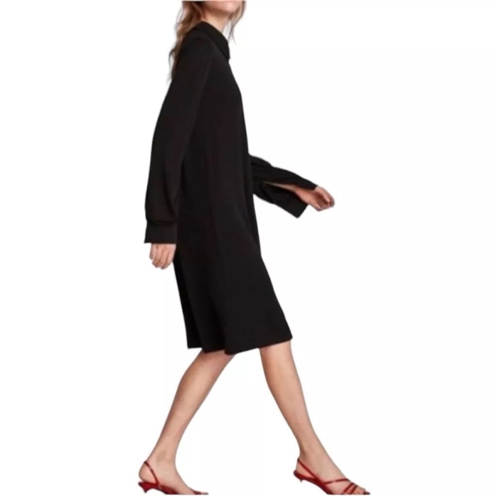 Zara Elegant Black Long Sleeve Dress